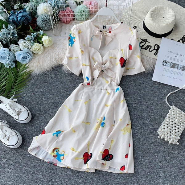 Rochie moderna de dama cu panglici pe spate in doua culori