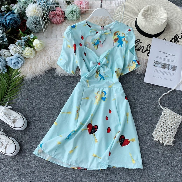 Rochie moderna de dama cu panglici pe spate in doua culori