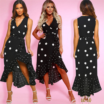 Rochie de dama moderna model asimetric cu decolteu in V in negru