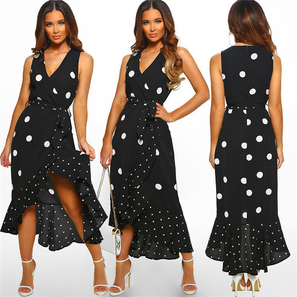 Rochie de dama moderna model asimetric cu decolteu in V in negru