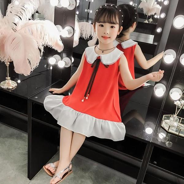 Rochie actuală pentru copii în roșu și galben