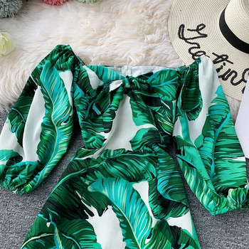 Rochie moderna de dama cu model floral si fermoar pe spate