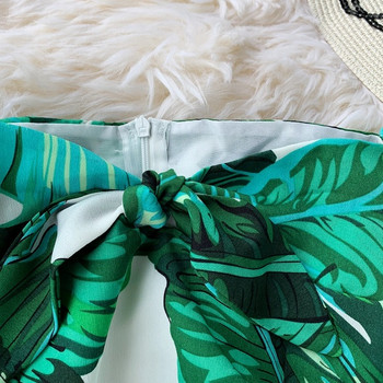 Rochie moderna de dama cu model floral si fermoar pe spate