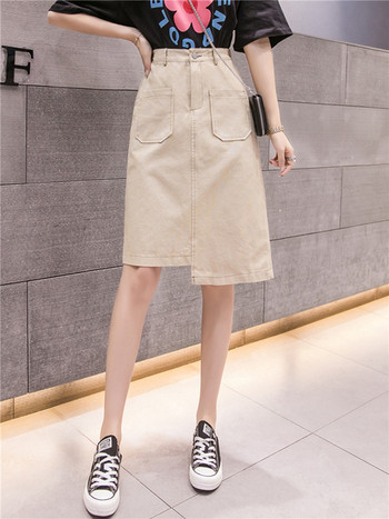 Fusta de dama moderna asimetrica cu talie inalta in trei culori