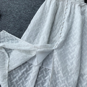 Rochie de dama alb si decolteu in V