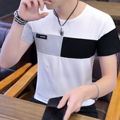 Tricou modern pentru bărbați cu mâneci scurte și decolteu O în trei culori