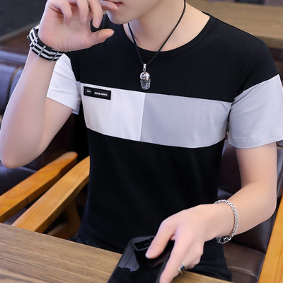 Tricou modern pentru bărbați cu mâneci scurte și decolteu O în trei culori