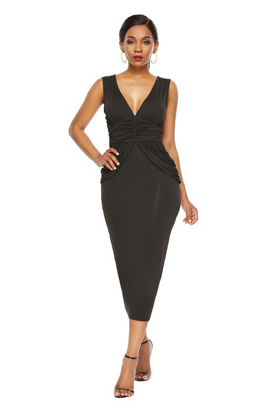 Rochie de dama eleganta model Slim in negru, verde si bej