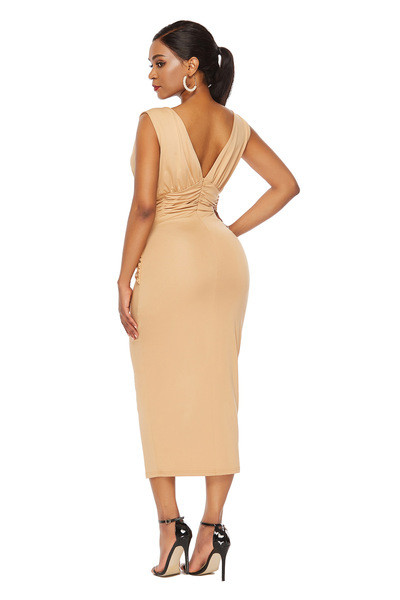 Rochie de dama eleganta model Slim in negru, verde si bej