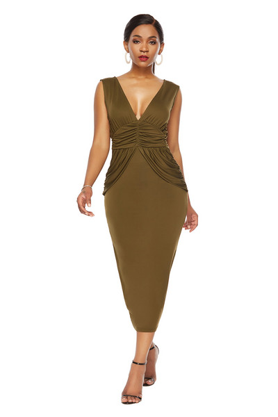 Rochie de dama eleganta model Slim in negru, verde si bej