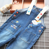 Model nou de salopete copii pentru fete cu bretele si buzunare