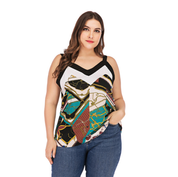 Ежедневен дамски потник с тънки презрамки с размер до 4XL