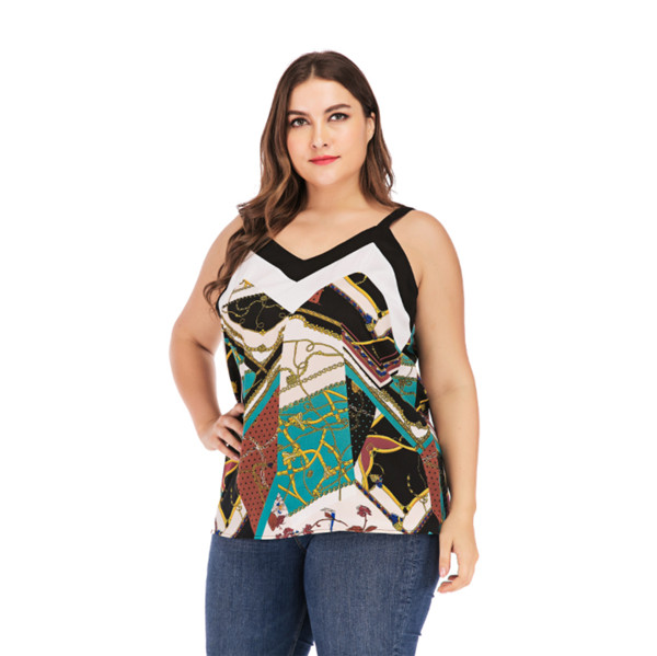 Ежедневен дамски потник с тънки презрамки с размер до 4XL