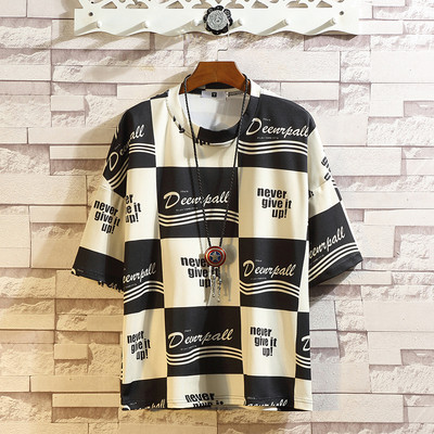 Tricou casual barbatesc in doua culori - cu inscriptii