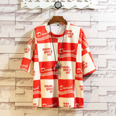 Tricou casual barbatesc in doua culori - cu inscriptii