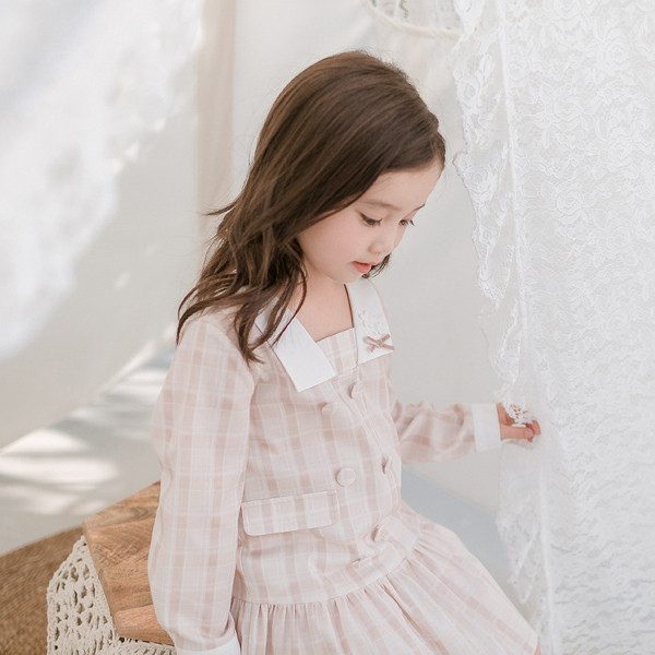 Rochie modernă pentru copii pentru fete cu mâneci lungi