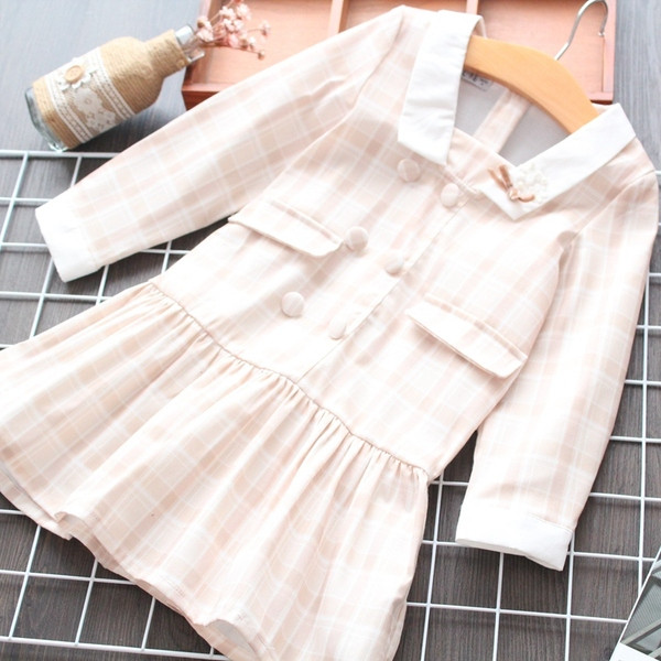 Rochie modernă pentru copii pentru fete cu mâneci lungi