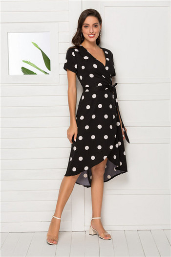 Rochie de damă, lejeră, lungă, cu cravate, în negru