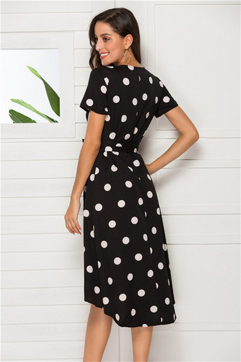 Rochie de damă, lejeră, lungă, cu cravate, în negru