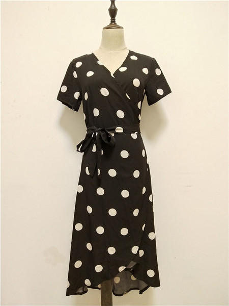 Rochie de damă, lejeră, lungă, cu cravate, în negru