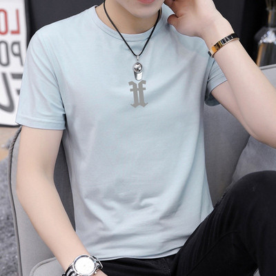 Модерна мъжка тениска с щампа и къс ръкав в няколко цвята