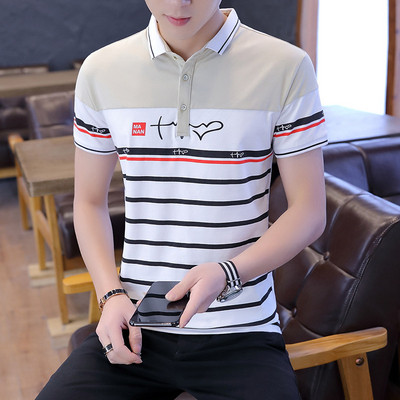 Tricou barbatesc modern in patru culori cu aplicatie si nasturi