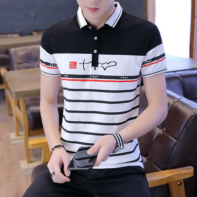 Tricou barbatesc modern in patru culori cu aplicatie si nasturi