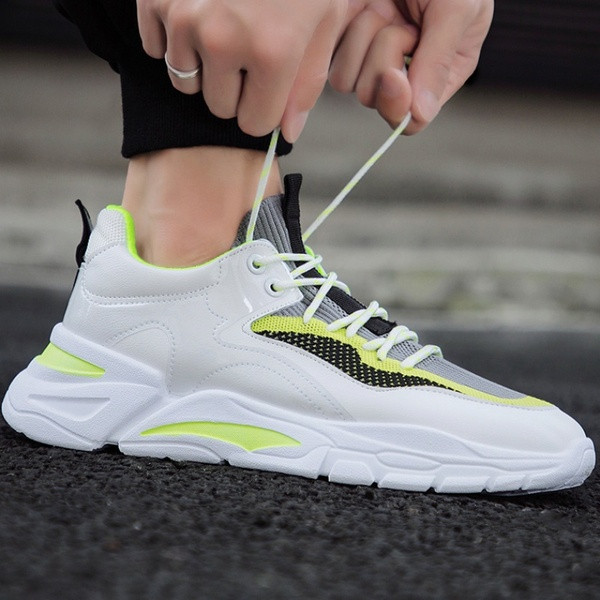 Tenisi moderni pentru bărbați cu talpă plată și șireturi în trei culori