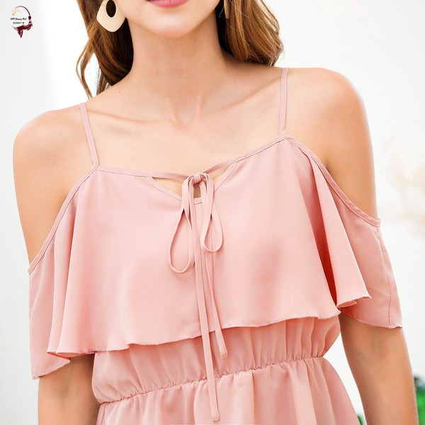 Bluză de damă modernă cu bretele în culoarea roz