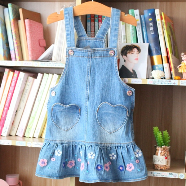 Rochie pentru copii model nou cu broderie albastru pentru fete