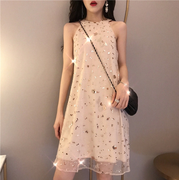 Rochie de dama actuala - model drept cu paiete