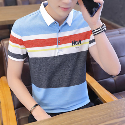 Tricou barbatesc model nou in trei culori cu inscription si nasturi