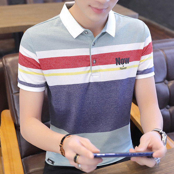 Tricou barbatesc model nou in trei culori cu inscription si nasturi