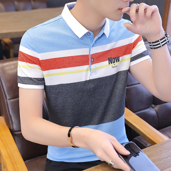 Tricou barbatesc model nou in trei culori cu inscription si nasturi