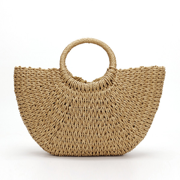 Geanta de vara de dama cu manere scurte de culoare deschisa