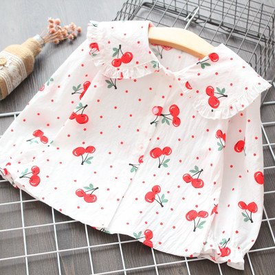 Cămașă modernă pentru copii în alb pentru fete