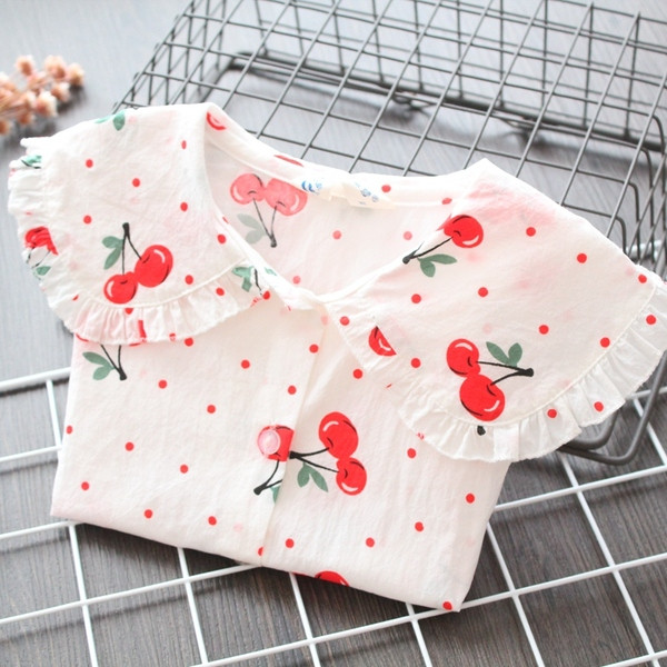 Cămașă modernă pentru copii în alb pentru fete