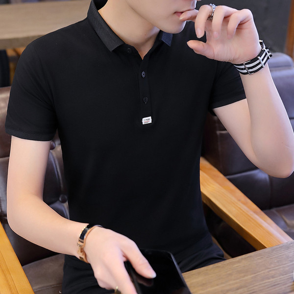 Tricou pentru bărbați de ultimă generație, în patru culori, cu nasturi