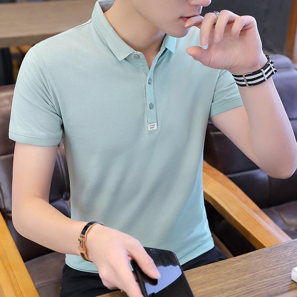 Tricou pentru bărbați de ultimă generație, în patru culori, cu nasturi