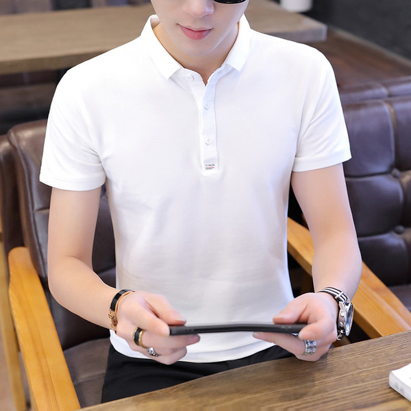 Tricou pentru bărbați de ultimă generație, în patru culori, cu nasturi