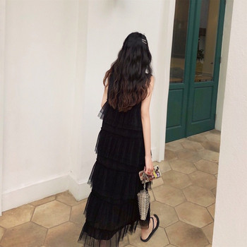 Rochie lungă de damă modernă în alb-negru