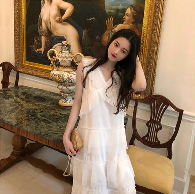 Rochie lungă de damă modernă în alb-negru