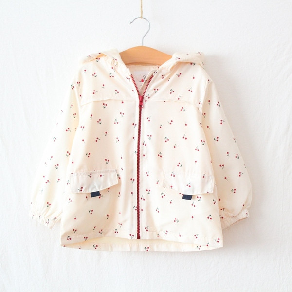 Geaca de copii model nou pentru fete cu fermoar alb