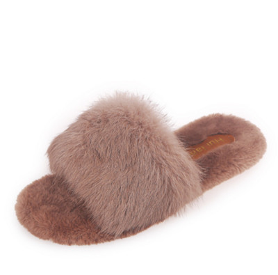 Papuci moderni de dama cu puf in mai multe culori si talpa plata