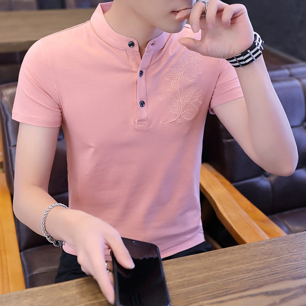 Tricou barbatesc modern in patru culori - cu broderie