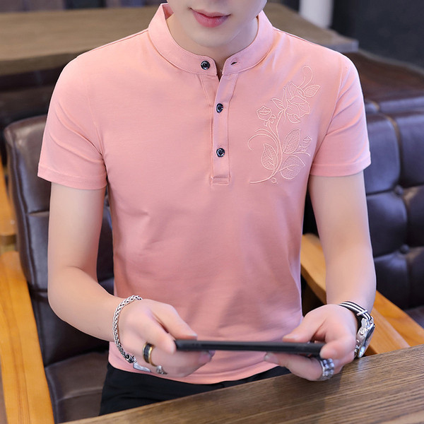 Tricou barbatesc modern in patru culori - cu broderie