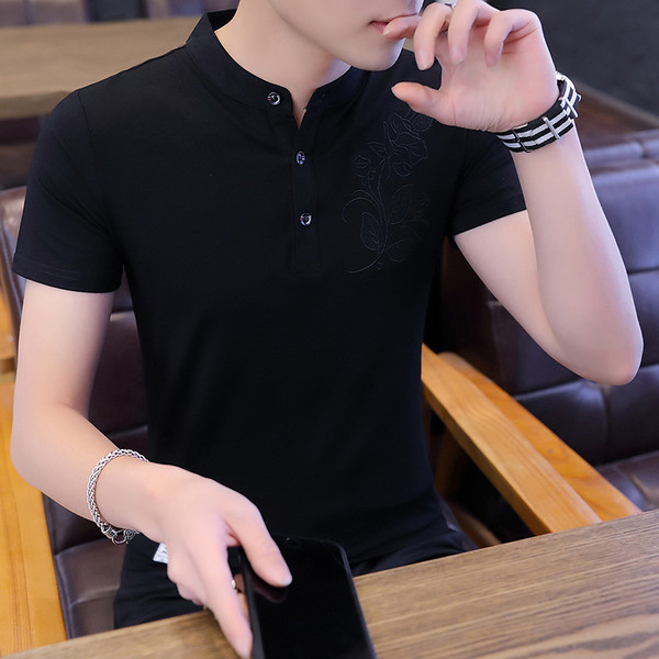 Tricou barbatesc modern in patru culori - cu broderie