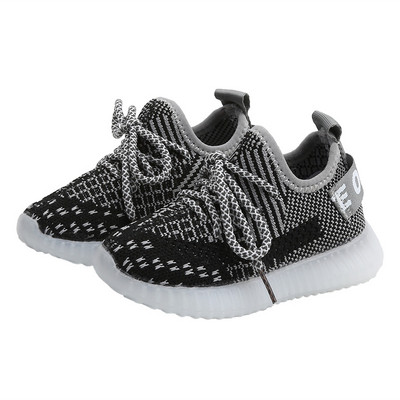 Tenisi casual pentru copii cu talpa luminoasa in trei culori