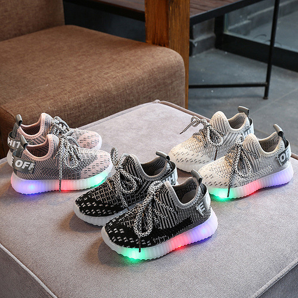 Tenisi casual pentru copii cu talpa luminoasa in trei culori