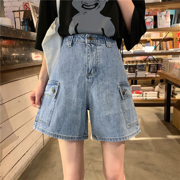 Pantaloni scurți casual dama model larg cu buzunare